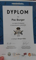 Pac Burger menu