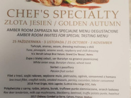 Amber Room menu