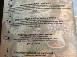 Pod Złotym Aniołem menu