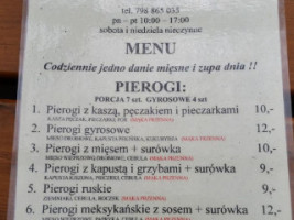 Pierogarnia B&r menu