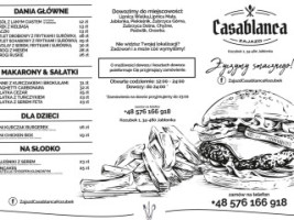 Zajazd Casablanca menu