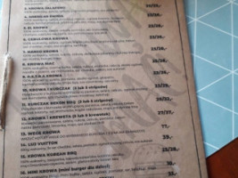 Krowa Mać Burgers menu