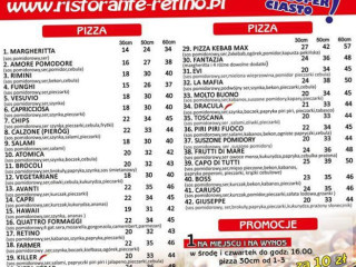 Pizzeria Retino Menu