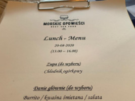 Morskie Opowieści menu