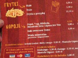 Mustafa Kebab menu