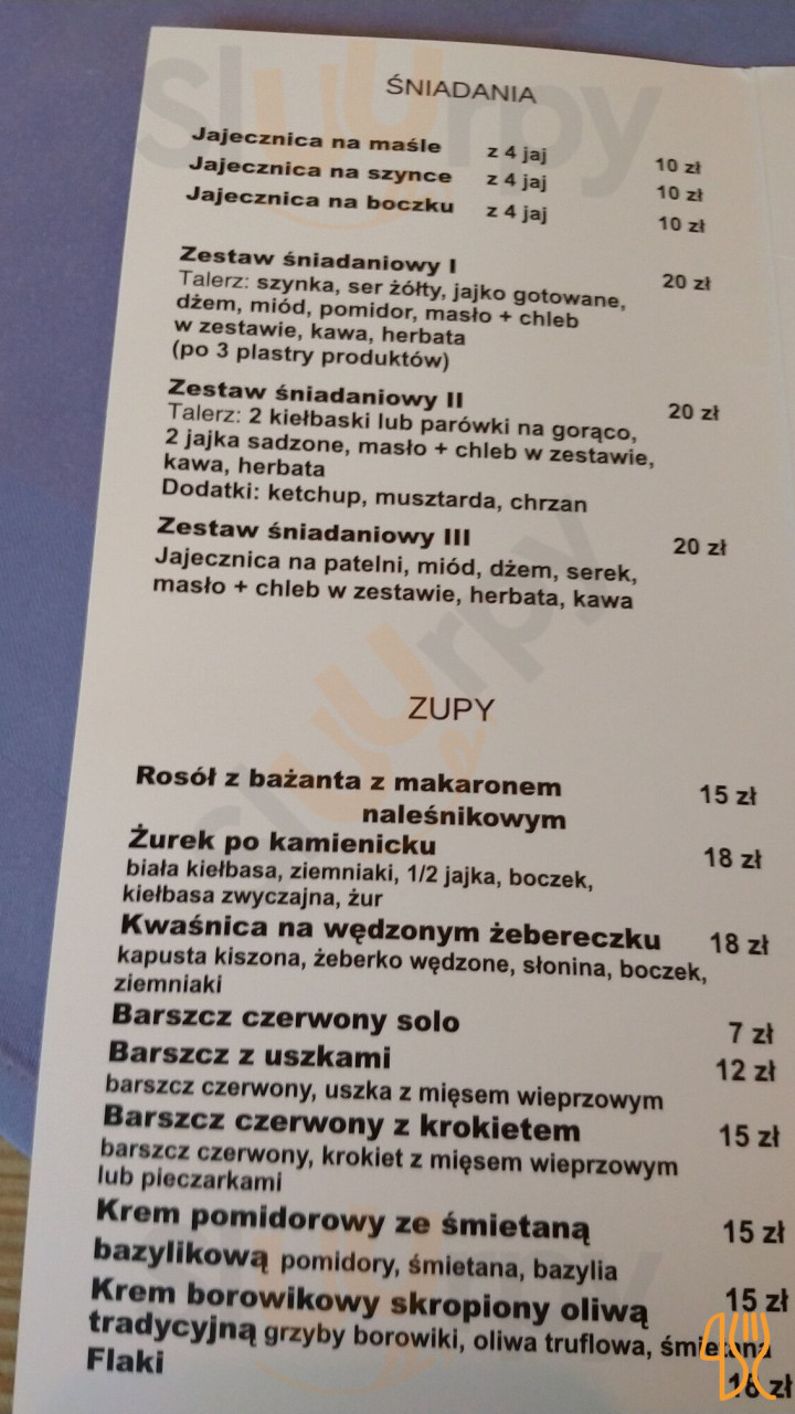 Karczma Młyn Menu