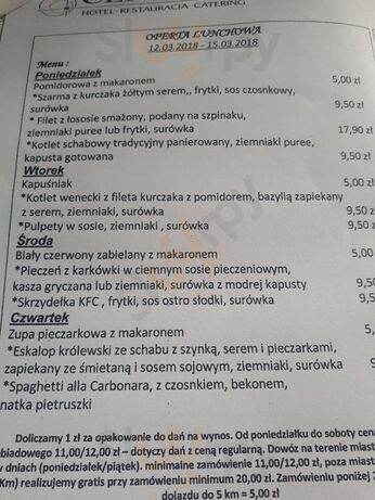 Centrum Restauracja Kinga Podbielniak Menu