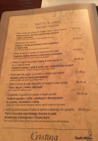 Cristina Pizzeria menu