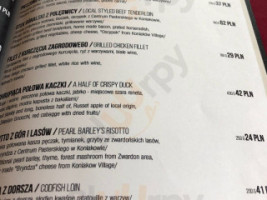 Na Złotym Groniu menu