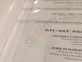 Pod Zielona Gorka menu