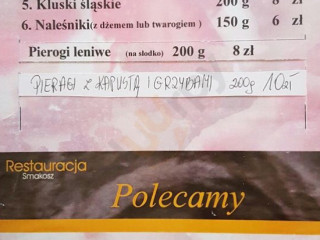 Restauracja Bar Smakosz Menu