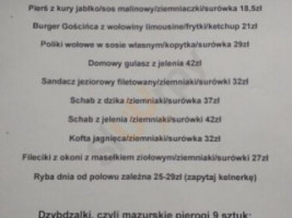 Gościniec Wydminy menu