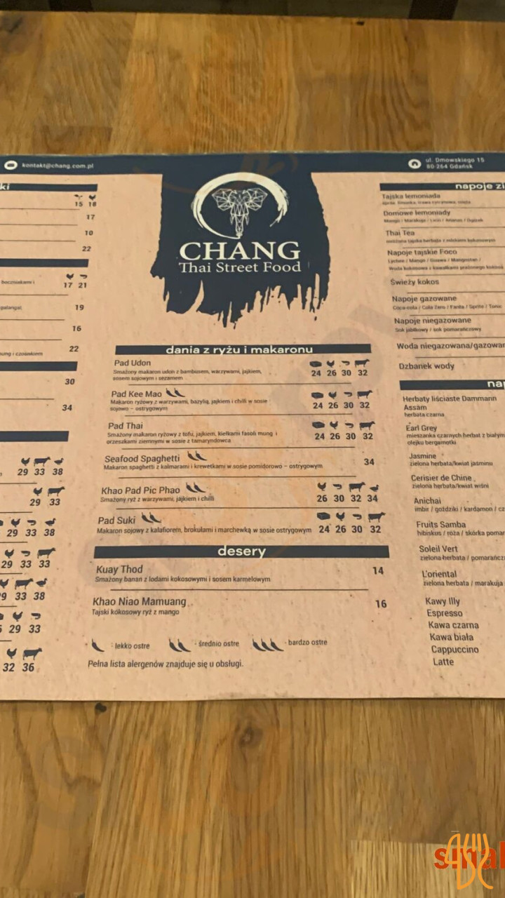 Chang Thai Street Food Menu