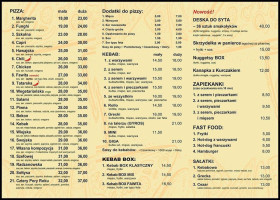 Pizzeria Cztery Pory Roku W Radzanowie menu