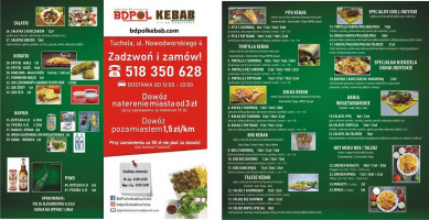 Bdpol Kebab Nowodworskiego 4, Tuchola menu