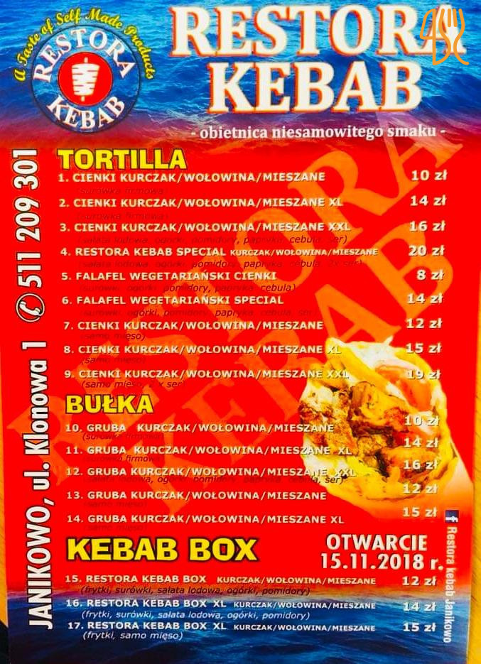 Kebab Janikowo Menu