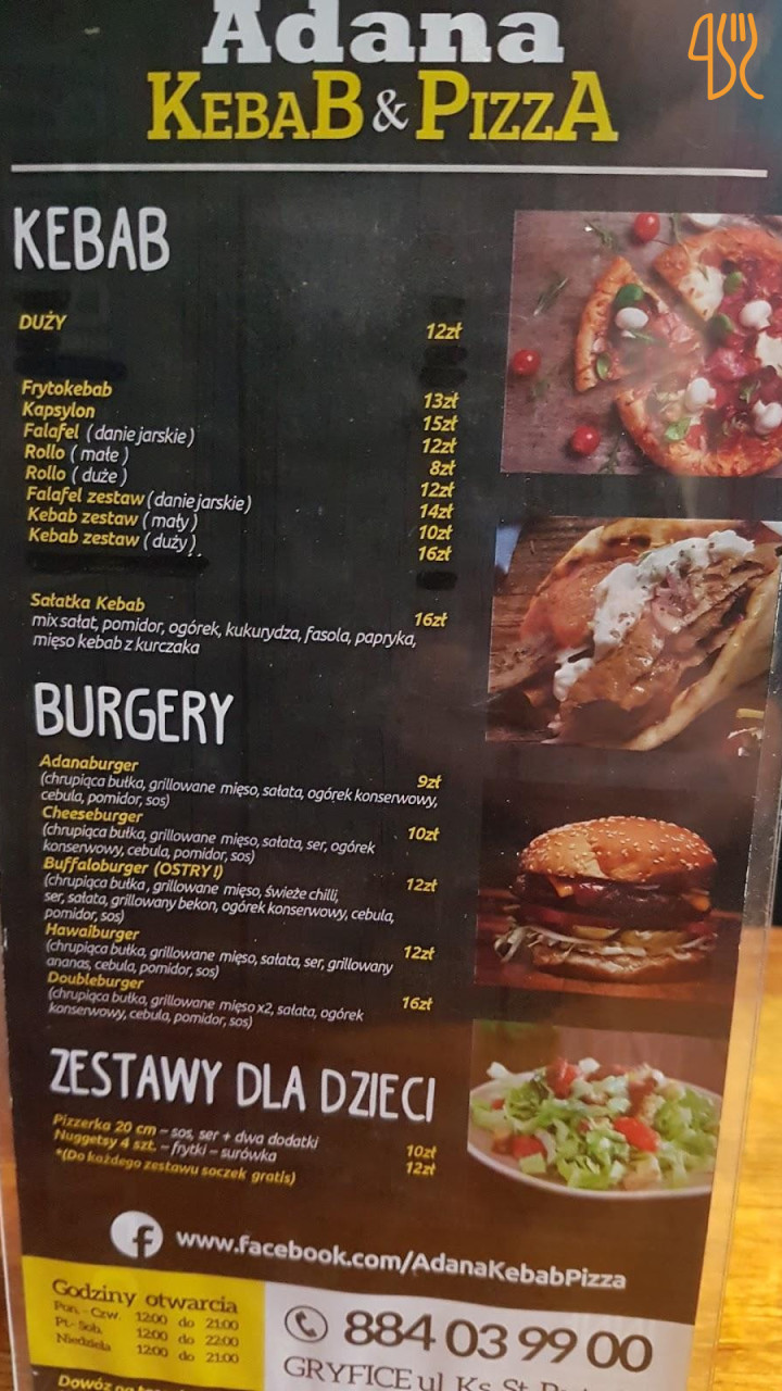 Adana Kebab Pizza Menu