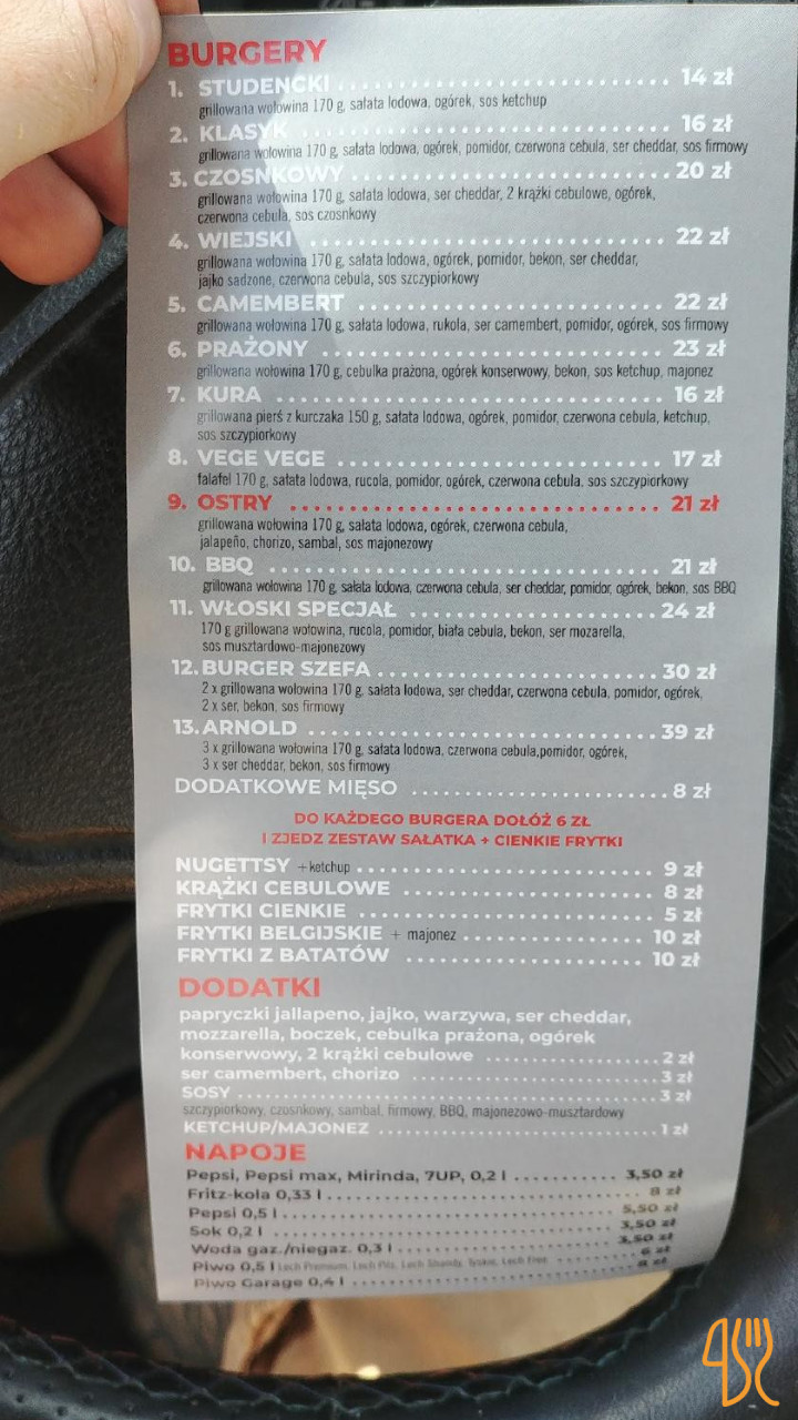 Redi Burger Września Menu