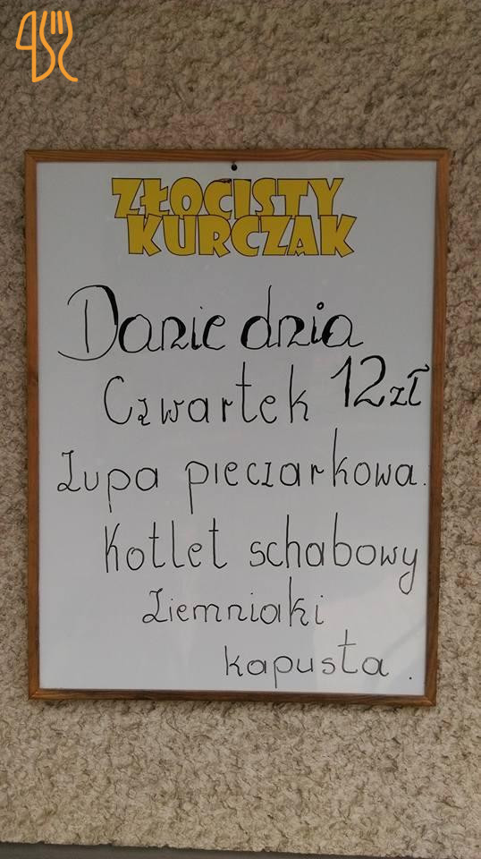 Złocisty Kurczak Menu