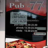 Pizzeria Pub 77 Carte