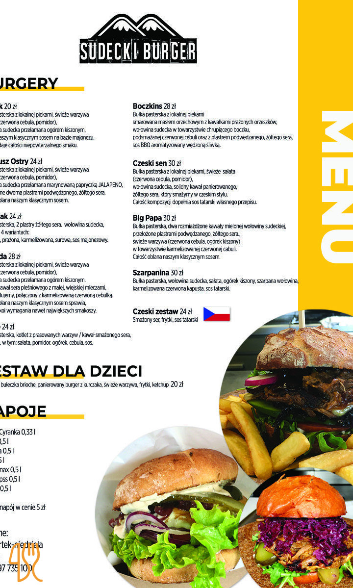 Sudecki Burger Menu