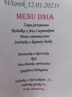 Czarnkowskie Sukiennice menu