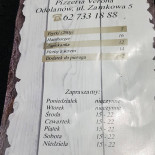 Pizzeria Verona Menu