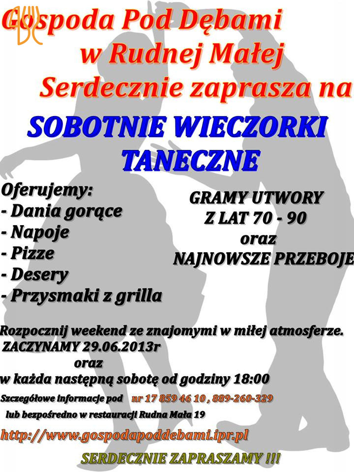 Gospoda Pod Dębami Menu