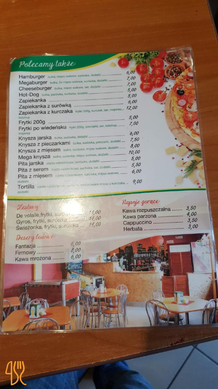 Seba. Pizzeria Menu