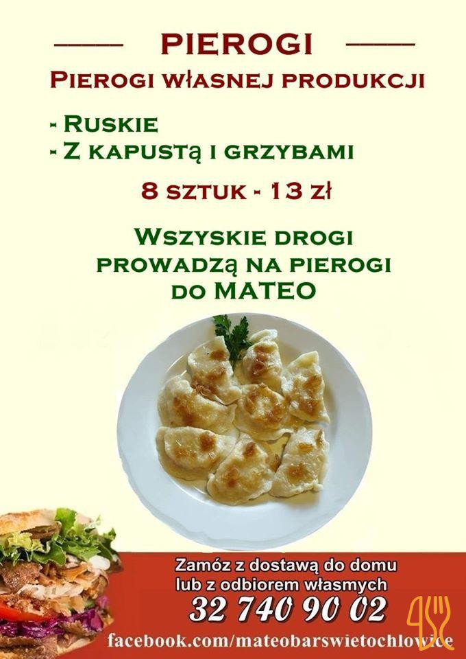 Mateo Świętochłowice Menu