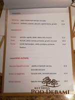 Kuchnia Pod Dębami menu