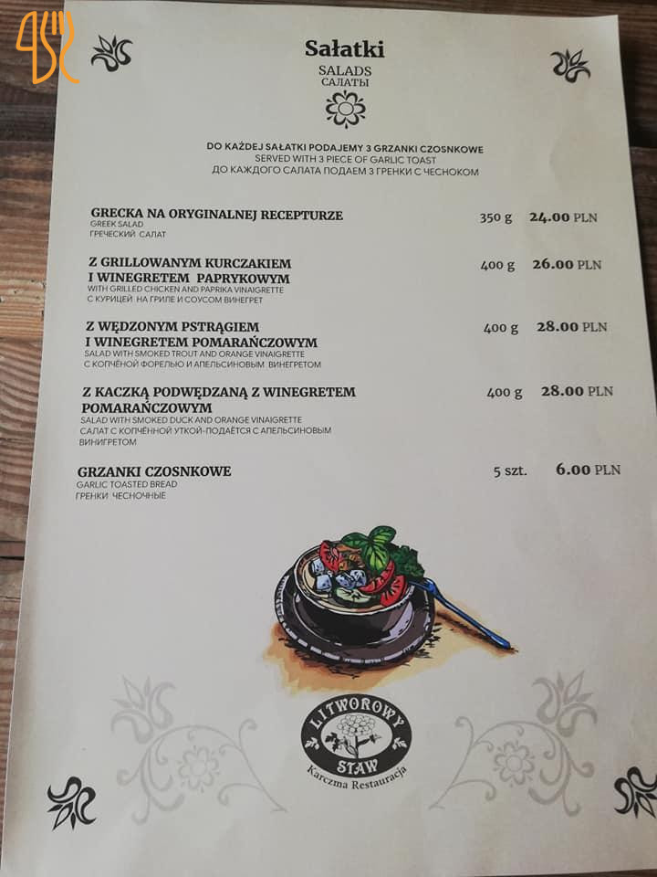 Litworowy Staw Menu