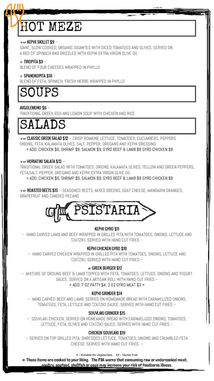 Culinaria Menu