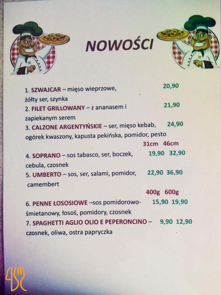 Pizzeria By The Cottage Menu