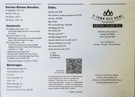 Rossa menu