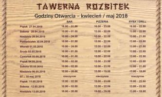 Tawerna Rozbitek menu