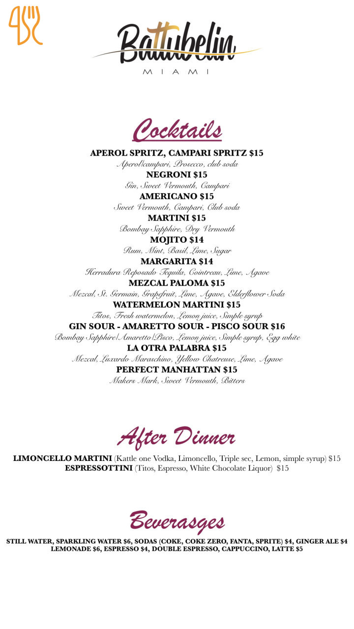 Zuhp Feliks Menu