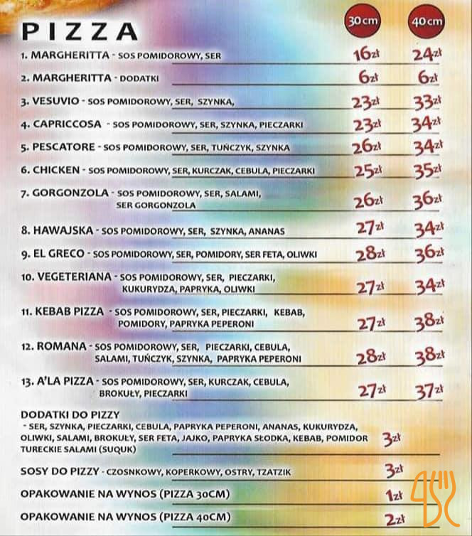 Mr. Kebab Pizza Burger Menu