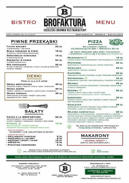 Karczma Targowa Smakowidło Menu