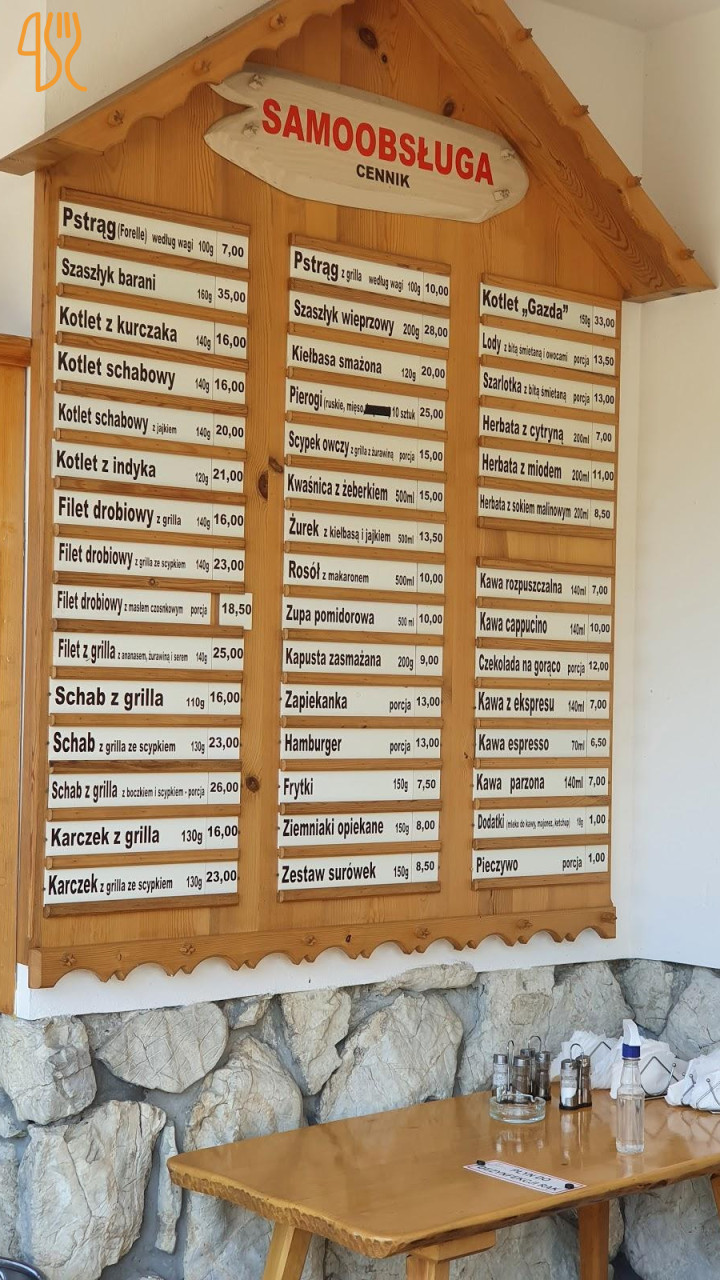 Madejówka. Nad Dunajcem Menu