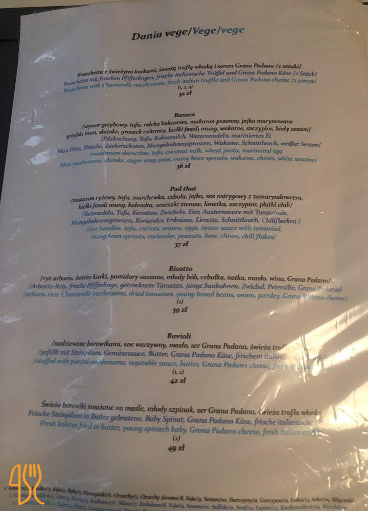 Krówka I Połówka Bistro Menu