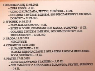 Pod Sloncem Sc Restauracja Magdalena Kowalczyk Menu