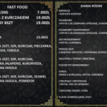 Helios. Sala Bankietowa Menu