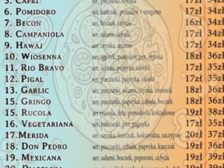Mexicana. Pizzeria Menu