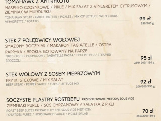 Antonio Conference Steak&grill Menu