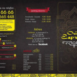 Orient Express Speisekarte