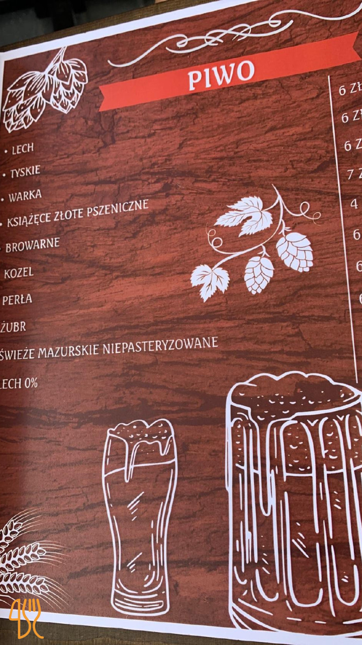 Restauracja We Mlynie Joanna Czauderna Menu