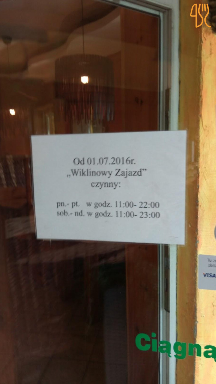 Zajazd Wiklinowy Menu